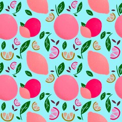 Bright Citrus Seamless Surface Design Pattern
