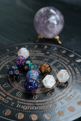Zodiac horoscope with divination dice