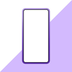 Realistic phone illustration. Electronic device, smartphone. New phone. New device. hone on purple background. Can be used for themes like mobile app or ads
