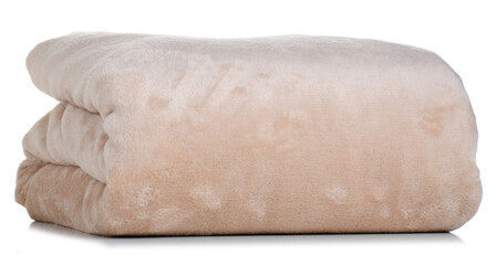 Soft warm beige plaid on white background isolation