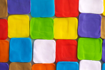 A colorful polymer clay squares