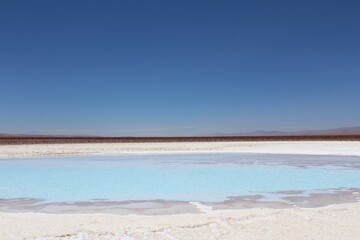 Hidden lagoons Baltinache (Lagunas Escondidas de Baltinache) Atacama Desert, Chile. South America.