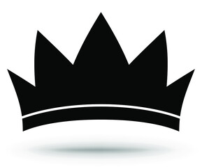 A simple crown icon. Silhouette. Isolated on white.