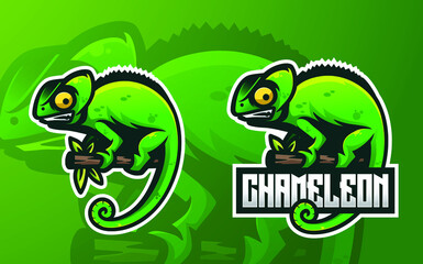 chameleon mascot logo esports 
