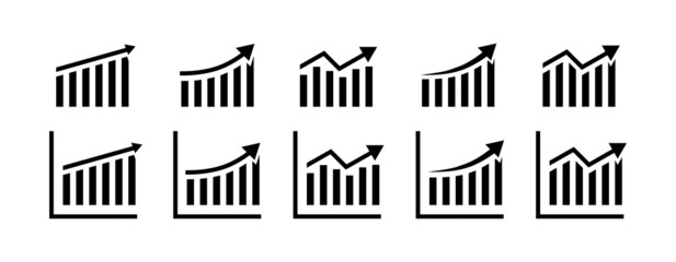Business graphs and charts. Economy statistic. Vector line icon for Business and Advertising