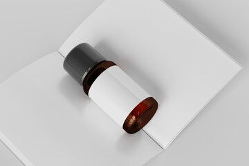 Amber Glass Cosmetic Bottle