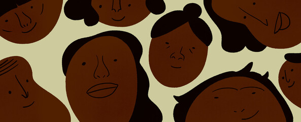 Banner with diverse set of faces