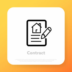 Lease Contract Icon. Credit, buy home vector icon. Vector