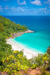 A view on Anse Georgette from the Pointe Millers, Seychelles