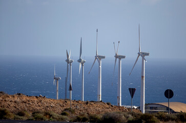 Wind turbine at the Southern part of Tenerife in the Spanish Canary Islands