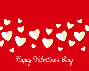 Happy Valentines Day background, vector background with hearts