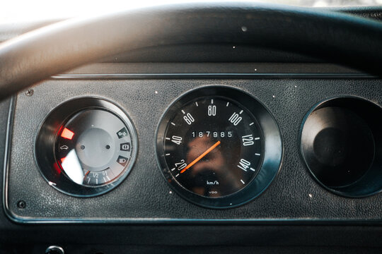 Vintage dashboard of a van