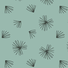 Fototapeta premium Abstract evergreen motif scattered seamless pattern print. Vector illustration, digital background, surface design