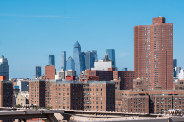 Fototapeta na wymiar Skyscrapers in the city of Manhattan new york, panoramic view of the city. 