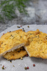 Crispy chicken german schnitzels 