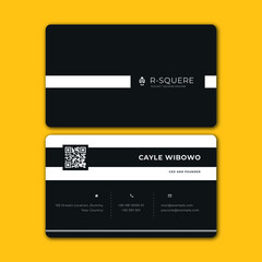 editable black white business card termplate