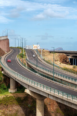 Highway road and overpass around Funchal, Madeira