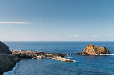 Porto Moniz town, north coastline of Madeira