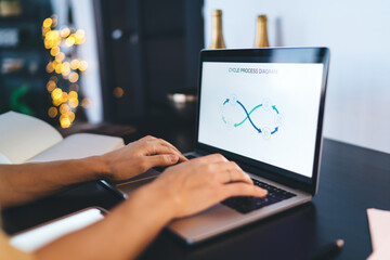Girl using laptop while learning at home