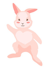 Fototapeta na wymiar Cute Easter Bunny illustration. Cartoon rabbit character for design.