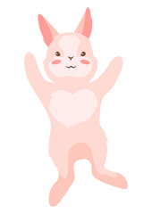 Cute Easter Bunny illustration. Cartoon rabbit character for design.