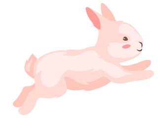 Cute Easter Bunny illustration. Cartoon rabbit character for design.