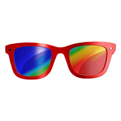 Red front sunglasses with colored lenses