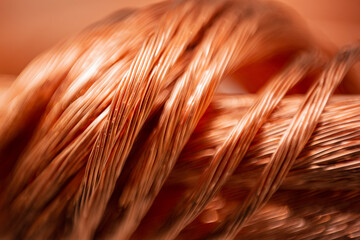 A coil of copper wire. Abstract image.