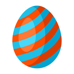 Illustration of Happy Easter decorative egg. Cartoon symbol of celebration.