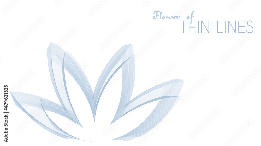 Poster abstract flower of thin lines. vector graphics