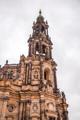 Fototapeta na wymiar The Cathedral of the Holy Trinity, Katolische Hofkirche in the old town of Dresden, Germany