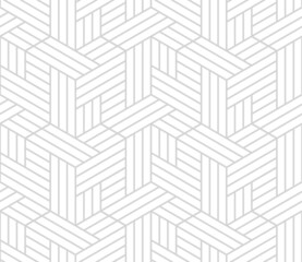 Abstract geometric pattern with stripes, lines. Seamless vector background. White and gray ornament. Simple lattice graphic design.