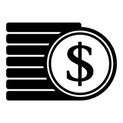 Dollar Flat Icon Isolated On White Background