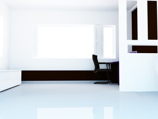 empty room in minimalism style, 3d