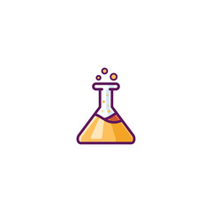 Erlenmeyer Icon Illustration Vector, Chemical Lab tools icon.