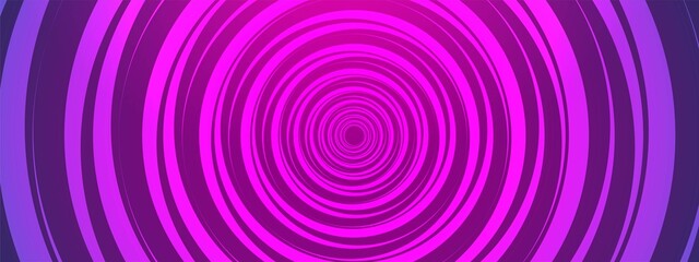 Vector abstract blue background. Color tunnel design. Texture of circles twisted into spiral, hypnosis, maze. Design of banner, poster for website, frame for social networks. Neon glow.