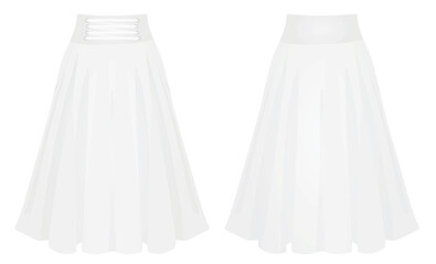 White pleated skirt. vector illustration