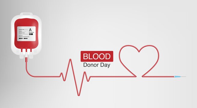 World blood donor day, Blood donation concept background, Blood bag, vector illustration - Powered by Adobe