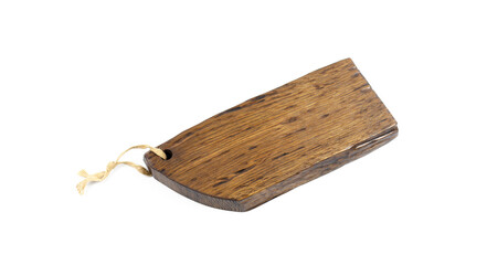 Cutting board. Food cutting board. On white background. Oak tree texture. Isolated.