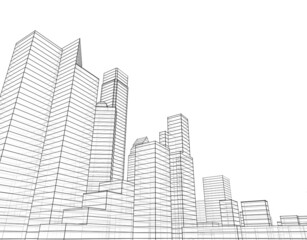 Obraz premium sketch of skyscrapers