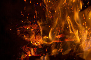 Fototapeta na wymiar Campfire in the night