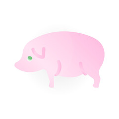 pig icon on a white background, vector illustration