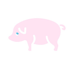pig icon on a white background, vector illustration
