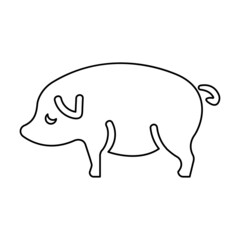pig icon on a white background, vector illustration