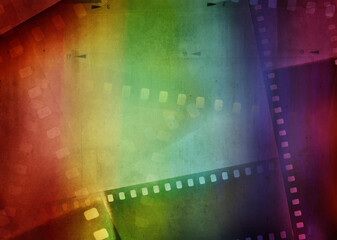 Obraz premium Colorful film strip filmstrip frames background