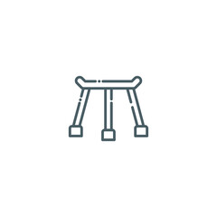 Tripod Laboratory Outline Icon Illustration, Line Icon, Vector, Chemical Lab tools icon.