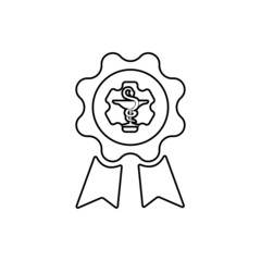 Medal icon in medicine, vector illustration