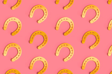 Horseshoe Pattern on Pink Background.
