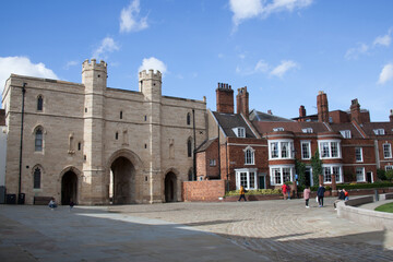 Fototapeta premium The Exchequer Gate by Lincoln Cathedral in Lincoln in the UK