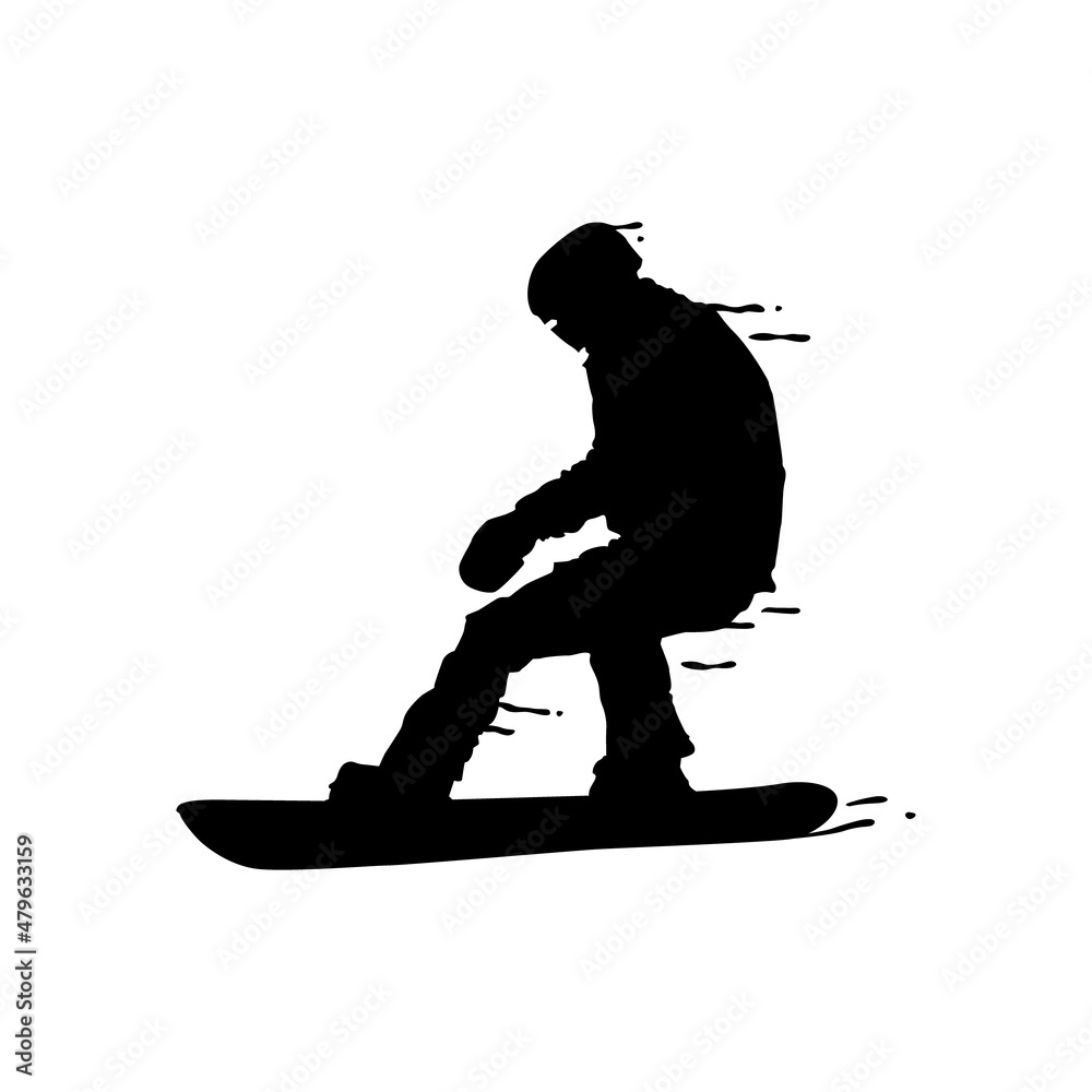 Wall mural Splash silhouette flying ski vector